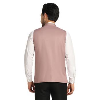 men pink solid nehru jacket 4