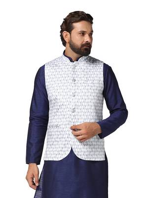 men white printed nehru jacket 1