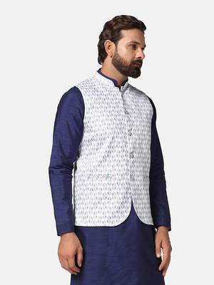 men white printed nehru jacket 3
