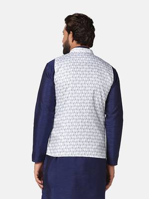 men white printed nehru jacket 4