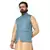 men blue printed nehru jacket