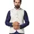 men white printed nehru jacket