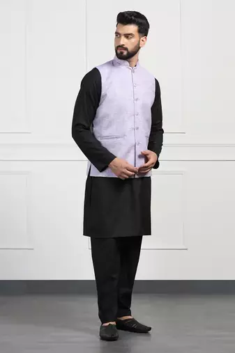 Men purple linen nehru jackets