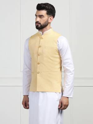 Men yellow linen modi jackets 2