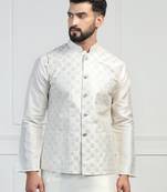 Men white embroidered jacket