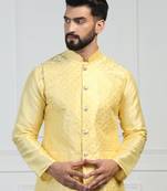 Men yellow embroidered jacket