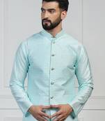Men blue embroidered jacket