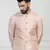 Viscose Embroidered Peach Nehru Jacket
