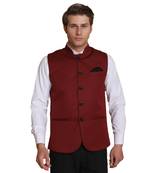 Men maroon nehru jacket