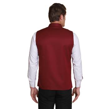 Men maroon nehru jacket 2