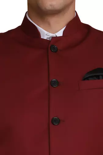Men maroon nehru jacket