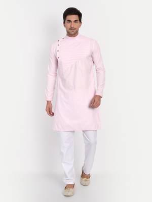 Men pink kurta pyjama set 1