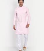 Men pink kurta pyjama set