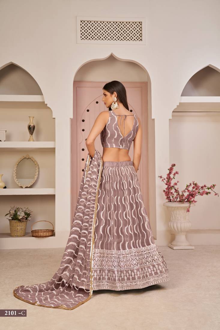 Mesmerizing Onion Pink Butterfly Net White Cotton Thread Zari Sandwich Sequence Work Lehenga Choli For Wedding