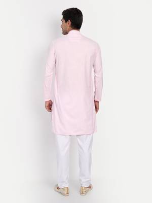 Men pink kurta pyjama set 2