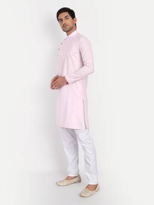 Men pink kurta pyjama set 3