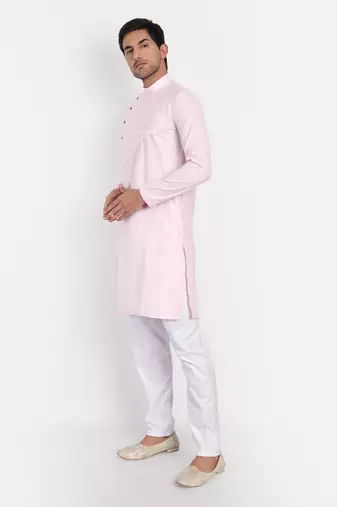 Men pink kurta pyjama set