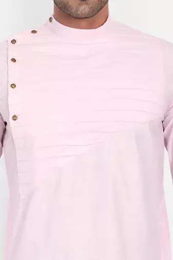 Men pink kurta pyjama set
