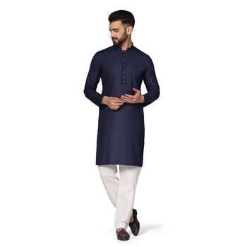 Men purple solid kurta pyjama set 1