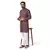 Men maroon printed kurta pyjama set