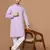 Men solid purple kurta pyjama set