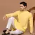 Men solid yellow kurta pyjama set