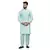 Men blue embroidered jacket with kurta pyjama