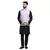 Men purple linen nehru jacket with black kurta pajyama