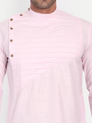 Men pink solid kurta 2