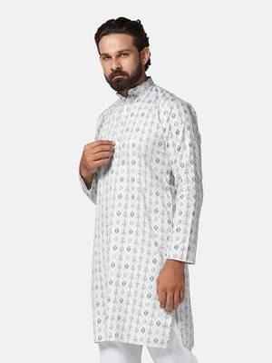 Men green  printed kurta 2
