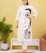 White printed cotton co-ord set