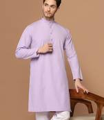Men solid purple kurta
