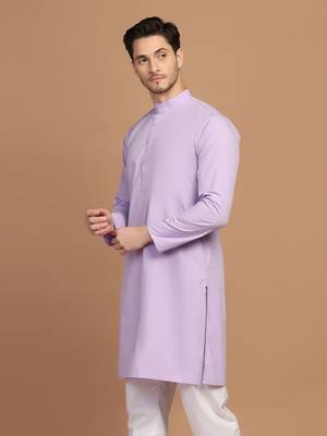 Men solid purple kurta 2