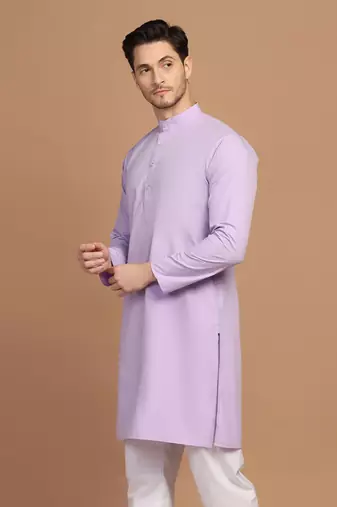 Men solid purple kurta