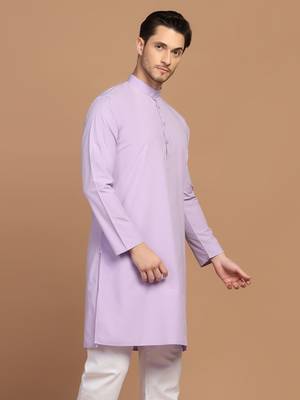 Men solid purple kurta 3
