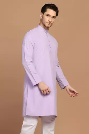 Men solid purple kurta