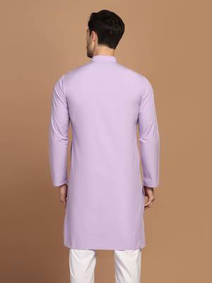 Men solid purple kurta 4