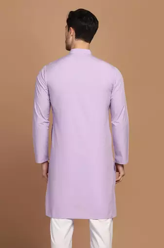 Men solid purple kurta