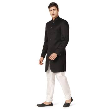 Men black indo sherwani 2