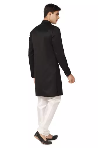 Men black indo sherwani