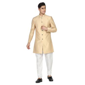 Mens golden indo sherwani 2