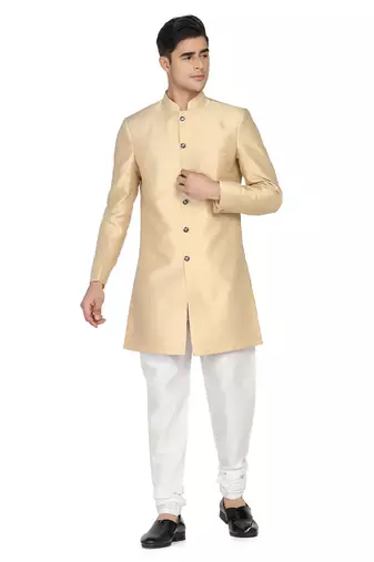 Mens golden indo sherwani