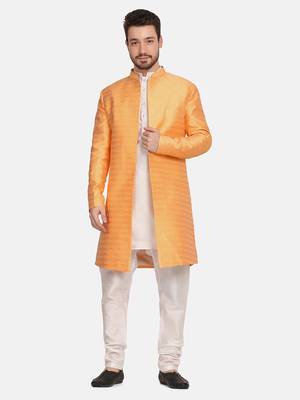 Mens peach indo sherwani 1