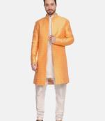 Mens peach indo sherwani