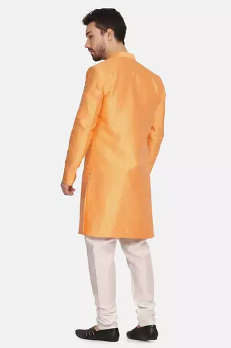 Mens peach indo sherwani