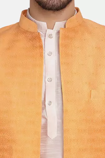 Mens peach indo sherwani
