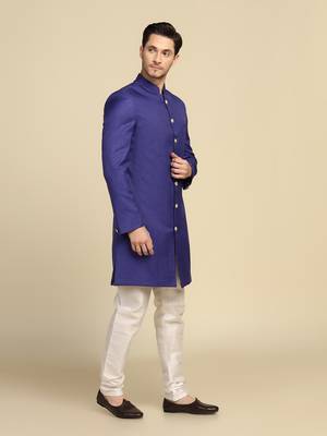 Men purple indo sherwani 3