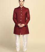 Men maroon indo sherwani