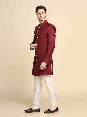 Men maroon indo sherwani 2