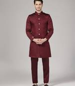 Men maroon indo sherwani